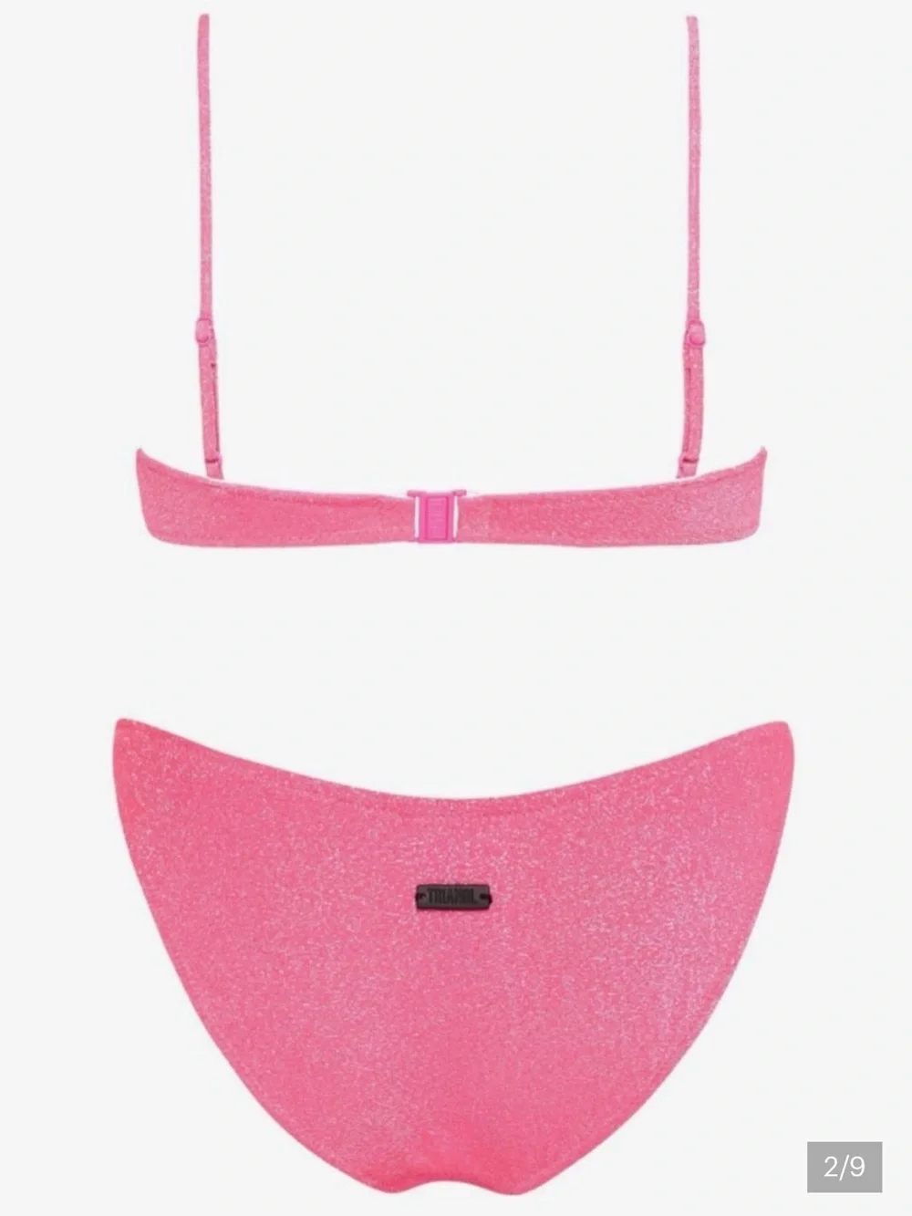 Triangl swimwear Pink Mica Pitaya Sparkle Shimmer Bandeau Bikini Set XS